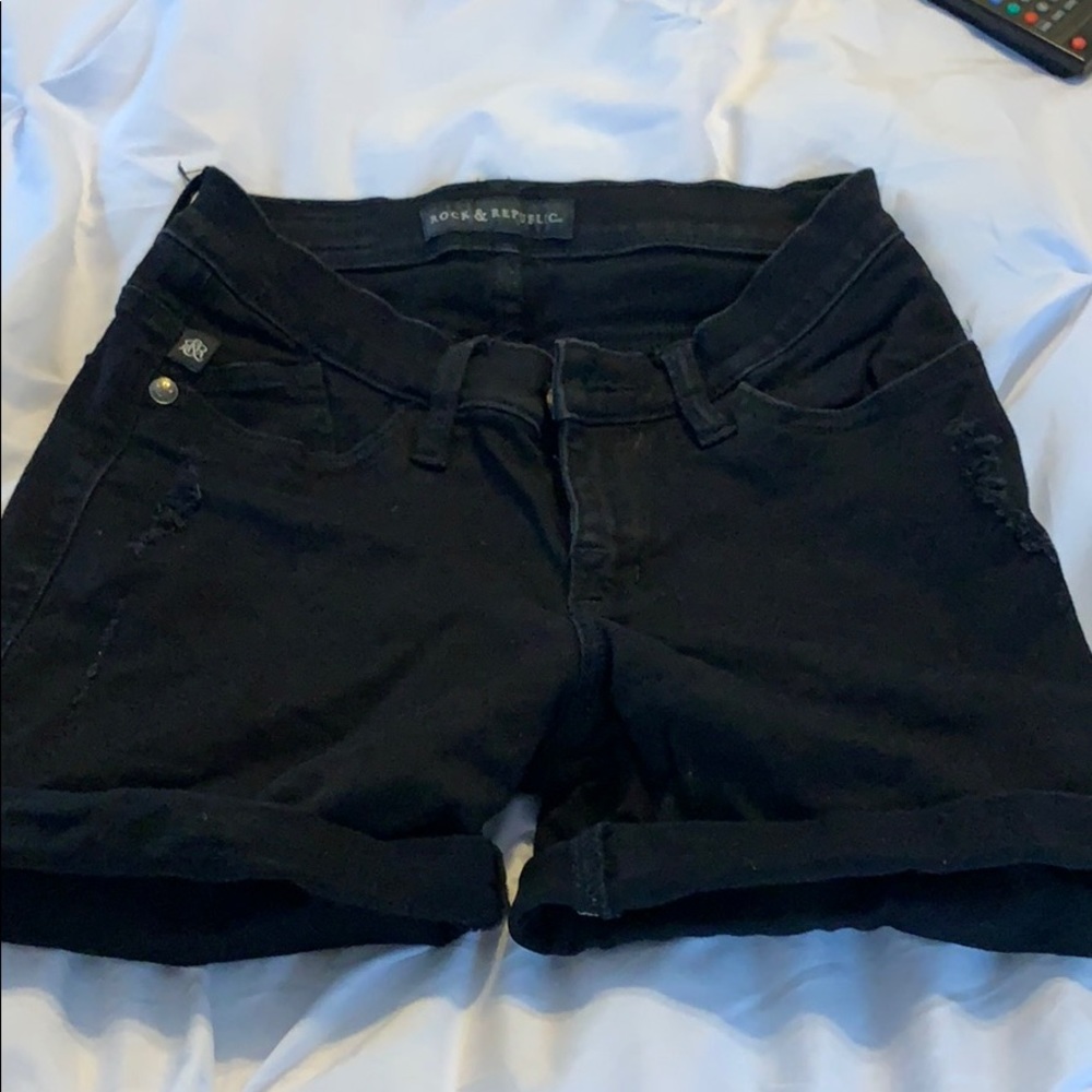 Black jean shorts
